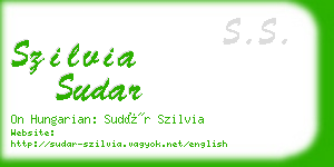 szilvia sudar business card